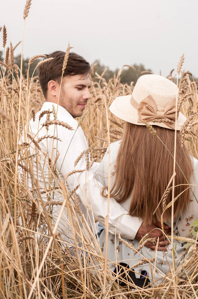 Love Story in a Wheat Field - Photo, image