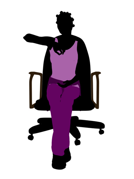 Афроамериканка, сидящая на стуле
 - Фото, изображение