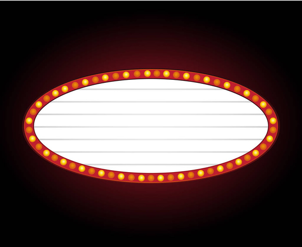 Διανυσματικό οβάλ πλαίσιο. Λαμπερό κυκλικό πανό. Απομονωμένη σε μαύρο διαφανές φόντο - Διάνυσμα, εικόνα