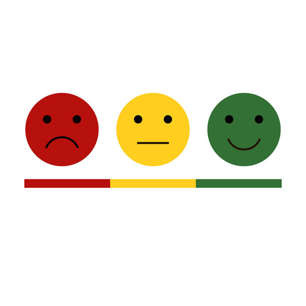 Feedback emoticon sorriso. Set di 3 emoji
 - Vettoriali, immagini