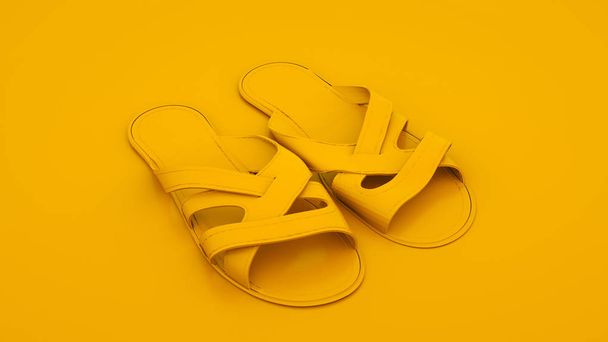 Flip Flops. Sommerkonzept. 3D-Illustration - Foto, Bild