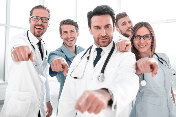 group of doctors and doctors pointing at you - Photo, image