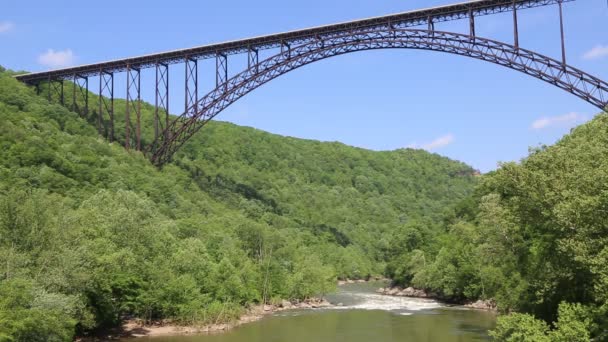 Garganta nova do rio e a ponte-ponte nova do desfiladeiro do Rio-Virgínia Ocidental - Filmagem, Vídeo