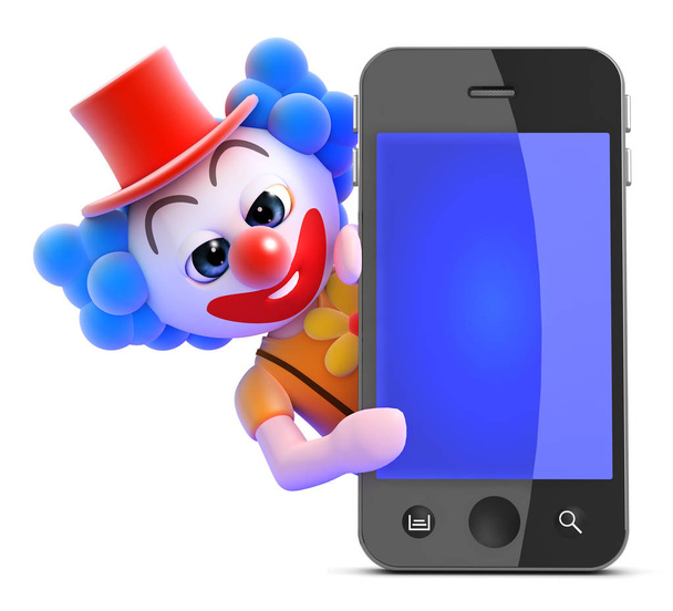 3d Clown smartphone - Vector, Image