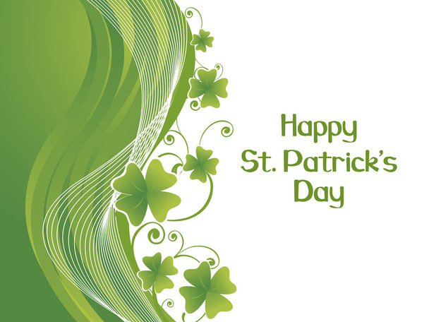 Wave pattern patrick's day card - Vector, Imagen