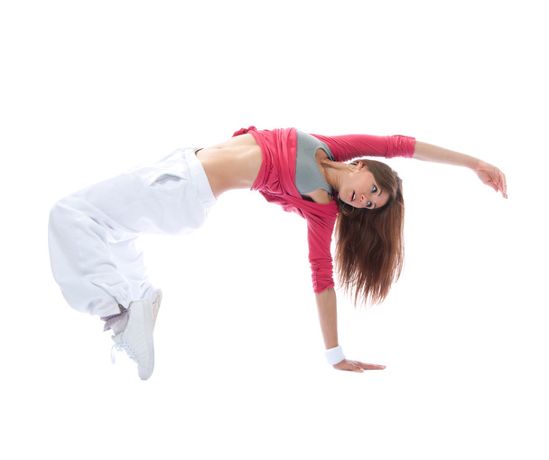 Young dancer girl exercise hip-hop style pose - Foto, afbeelding