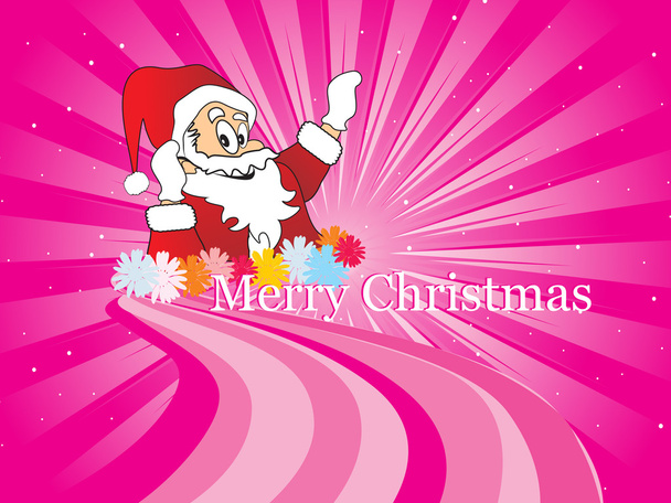 Pink vector background with santa - Vector, Image
