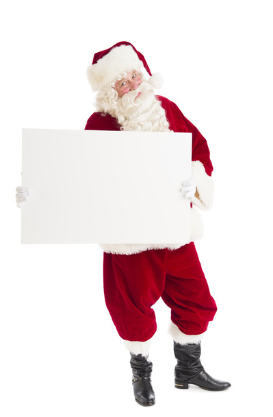 Portrait Of Santa Claus Holding Blank Billboard - Foto, Bild