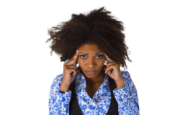 Mujer afroamericana se siente enferma
 - Foto, Imagen