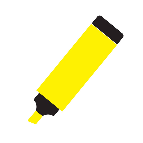 highlighter glyph icon on white background. flat style. highlighter pen symbol. highlighter marker pen sign.  - Vector, Image