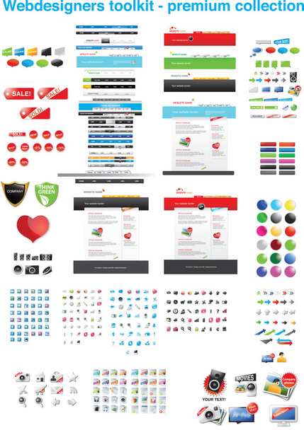 Kit de herramientas de diseñadores web - colección premium
 - Vector, imagen