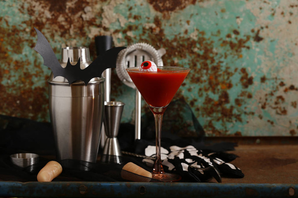 cocktail for the holiday halloween on a dark background - Photo, image