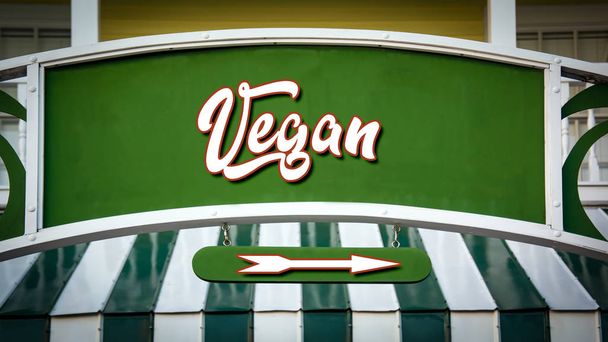 Sinal de rua para Vegan
 - Foto, Imagem