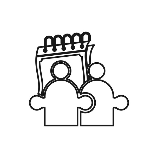agenda cita Compromiso Trabajo en equipo Juntos Esquema Logo
 - Vector, Imagen