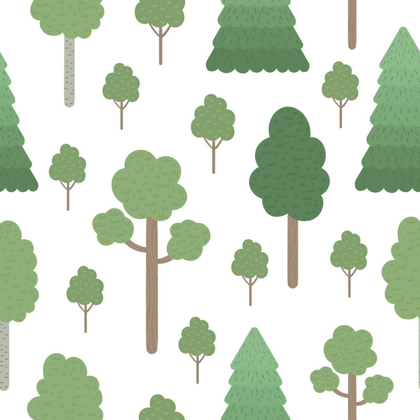 Vector seamless pattern of hand drawn flat trees  - Vettoriali, immagini