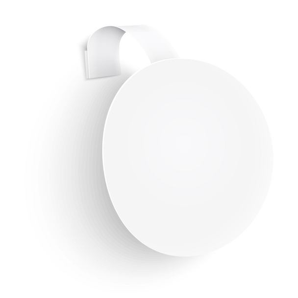 White round wobbler on white background. - Vecteur, image