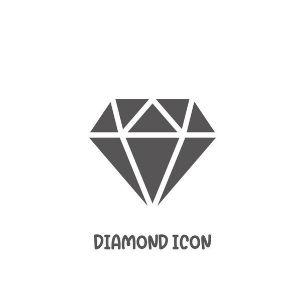 Diamond icon simple flat style vector illustration. - Vector, Image