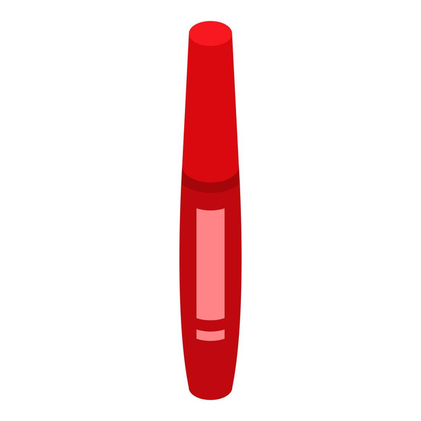 Red mascara icon, isometric style - Vecteur, image