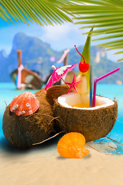 Coconut on the beach in Phi Phi island - Foto, Bild