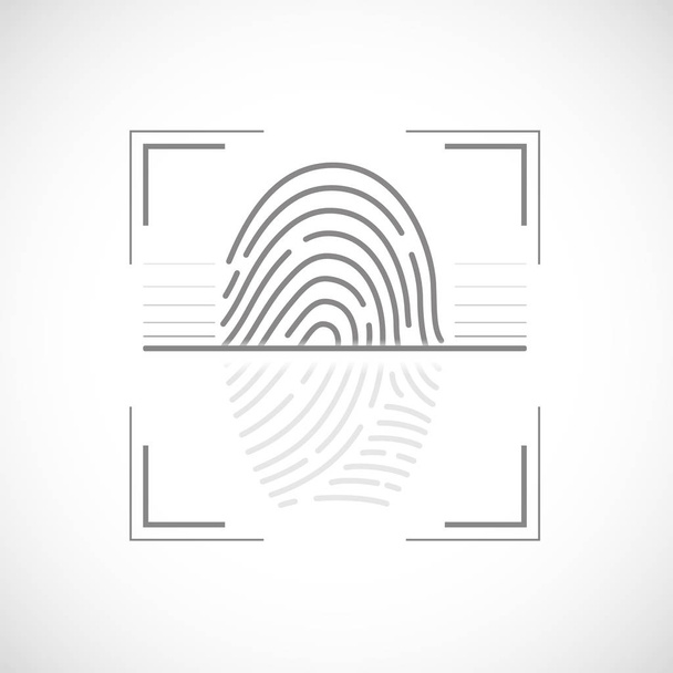 Сканирование отпечатков пальцев. Безопасность данных и биометрический доступ
. - Вектор,изображение