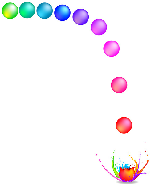 Paintballs rolling - Vector, Image