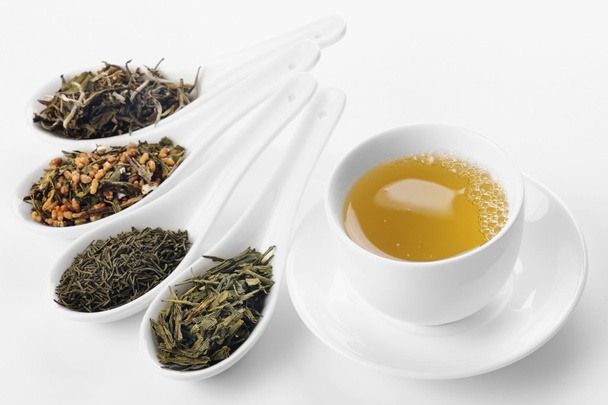 Different sorts of green tea - Photo, Image