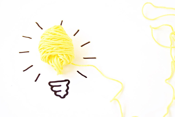 hand drawing bulb with macaroni, food idea concept - Foto, Imagem