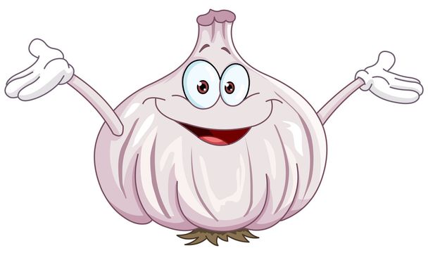 Garlic cartoon - Vector, afbeelding