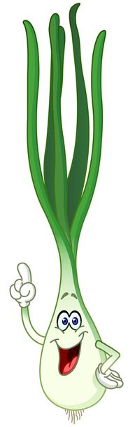 Green onion cartoon - Vector, Imagen