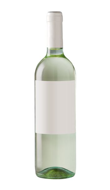 Бутылка вина изолирована с чистой этикеткой
. - Фото, изображение