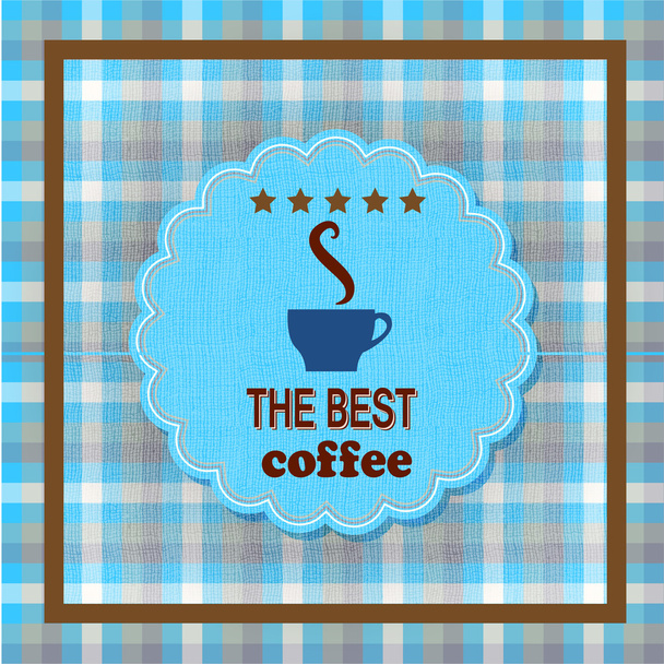 Best coffee stickers in form of cup. - Vektör, Görsel