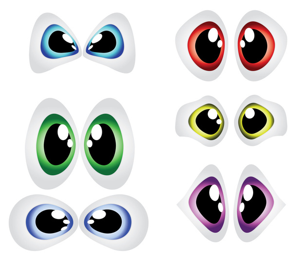 Occhi da cartone animato - Vettoriali, immagini