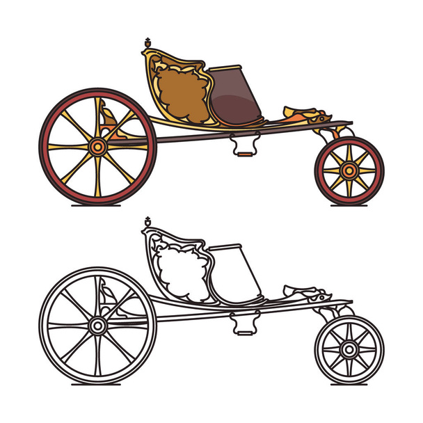 Chariot rétro classique ou chariot ouvert vintage
 - Vecteur, image