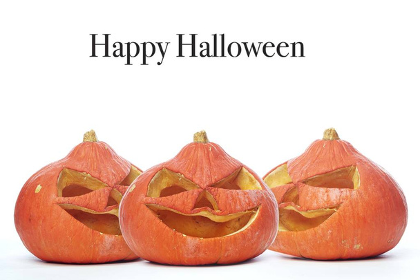 Halloween Pumpkin on white background - Фото, зображення