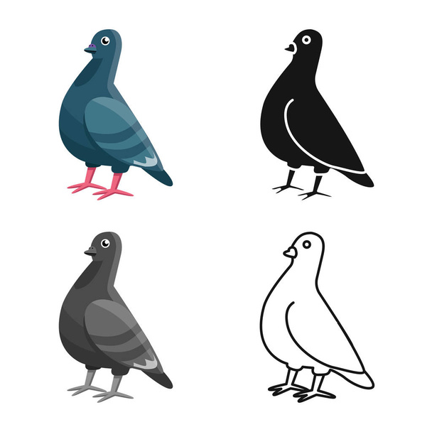 鳩と鳥のシンボルのベクトルデザイン。在庫のための鳩と平和ベクトルアイコンのセット. - ベクター画像