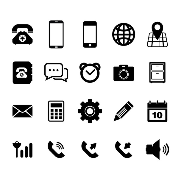 Mobile phone Icon set - Vector, Image