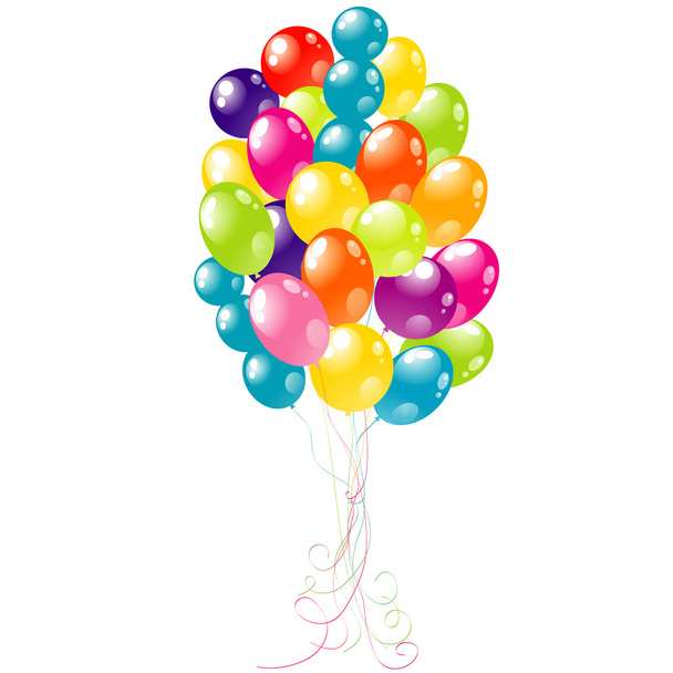 Gyönyörű party ballonok színes, vektor - Vektor, kép