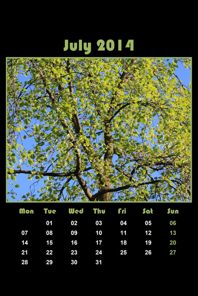 Příroda kalendář pro rok 2014 - červenec - Fotografie, Obrázek