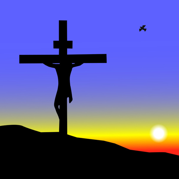 Jesús en la cruz - Vector, Imagen