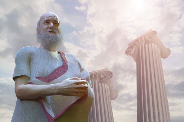 antik Yunan filozof 3d render - Fotoğraf, Görsel