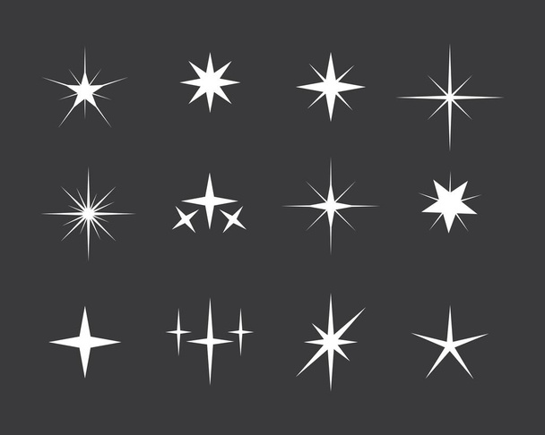 Иллюстрация светящихся звёзд
 - Вектор,изображение