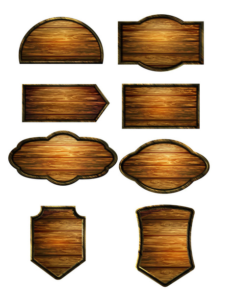 Vector realistic illustration of wooden signboard - Vecteur, image