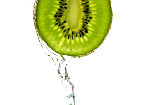 Kiwi fruit isolated. Green fresh kiwifruit. Organic nutrition co - Fotó, kép