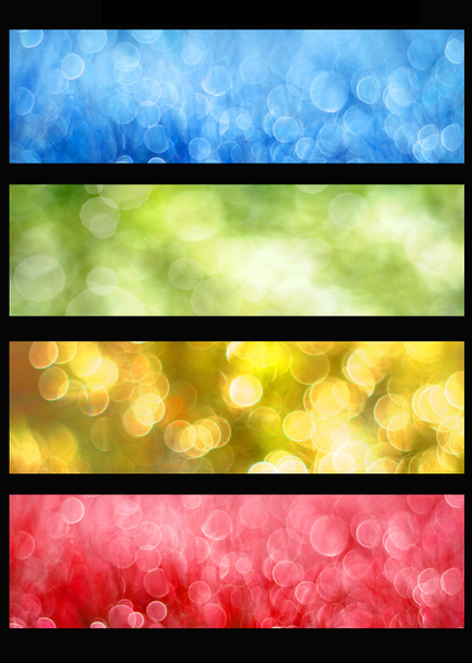 Colorful bokeh web banners set - Photo, Image