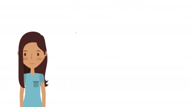 επαγγελματίας γυναίκα γιατρός ιατρικό χαρακτήρα κινουμένων σχεδίων - Πλάνα, βίντεο