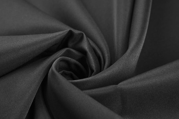 Elegant black satin silk with waves - Foto, immagini