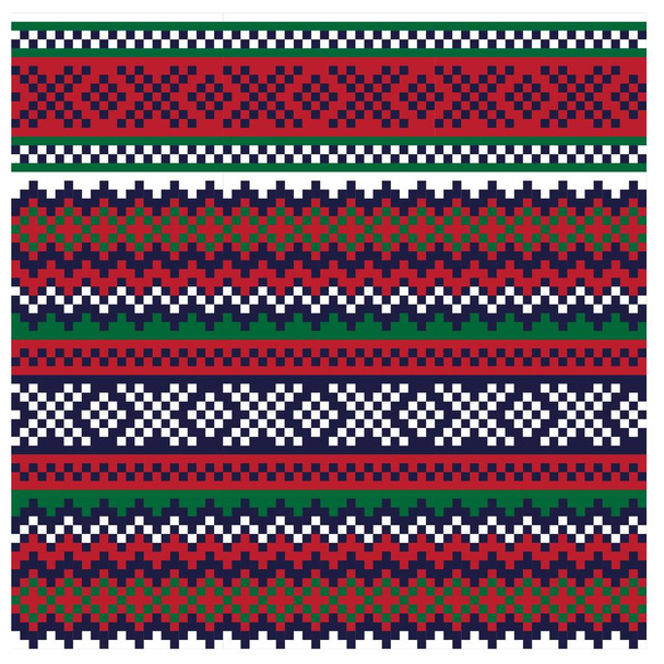 Colourful Classic Modern Fair isle Seamless Print Background in Vector - This is a classic Fair isle print suitable for both online / physical medium such as website resources, graphics, print designs, fashion textiles and etc
. - Вектор,изображение