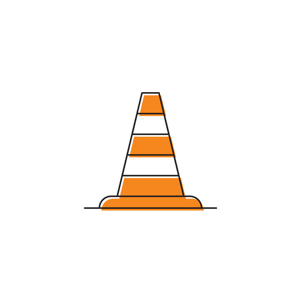 Verkehrskegel-Symbol-Symbol isoliert auf weißem Hintergrund - Vektor, Bild