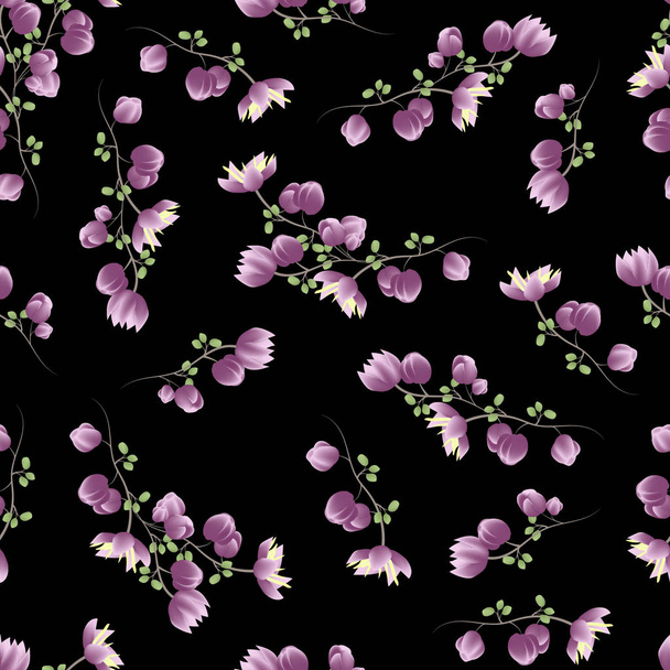 紫色の花柄ベクトルイラスト  - ベクター画像