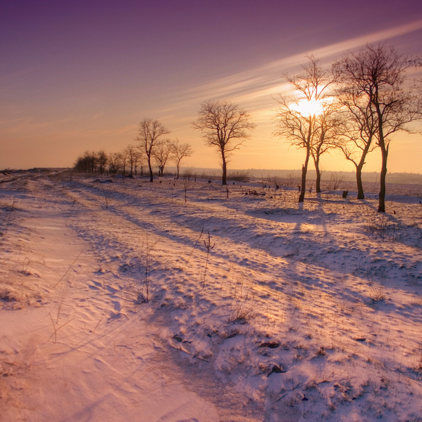 Ucrania puesta de sol invierno
 - Foto, imagen